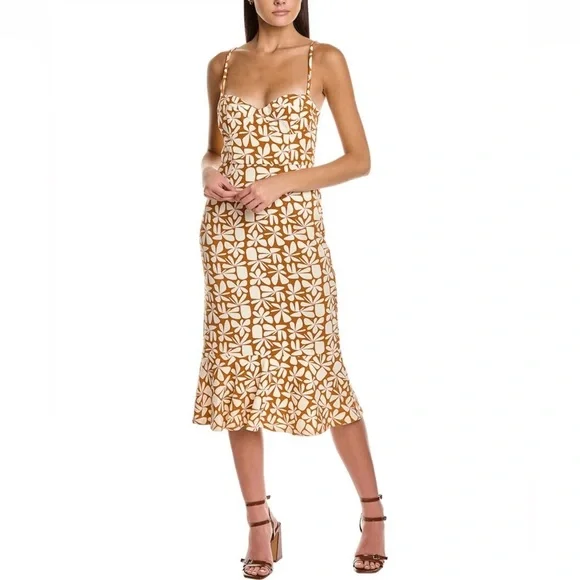 anthropologie brown motif dress Elyna Slinky Halter Maxi Dress / Navy | MESHKI main image 1